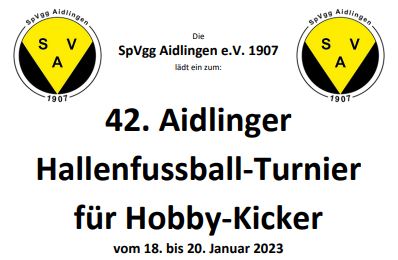 Fußball: Hobby Kicker Turnier 2023! @ Buchhaldenhalle